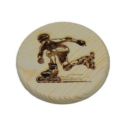 Dřevěný podtácek - In-line bruslař